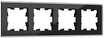 IEK BRITE DECOR Черный глянец стекло Рамка 4-м РУ-4-2-БрЧ
