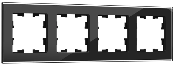 IEK BRITE DECOR Черный глянец стекло Рамка 4-м РУ-4-2-БрЧ