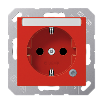 JUNG SCHUKO розетка с полем для надписи 6x46 мм, красный ABA1520BFNAKORT