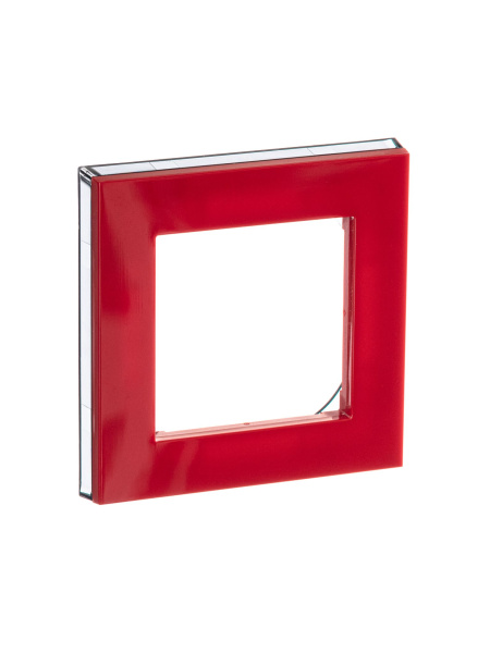 Купить ABB EPJ Levit красный / дымчатый чёрный Рамка 1 пост 2CHH015010A6065