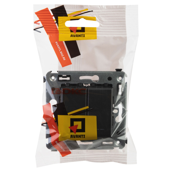 Купить DKC Переключатель двухклавишный в стену, "Avanti", "Черный матовый"