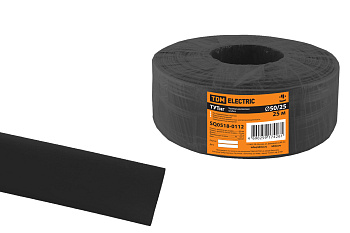 TDM Термоусаживаемая трубка ТУТнг 50/25 черная (25 м/ролл) SQ0518-0112