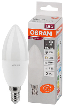 Osram LVCLB75 10SW/830 230V E14 10X1 4058075579125