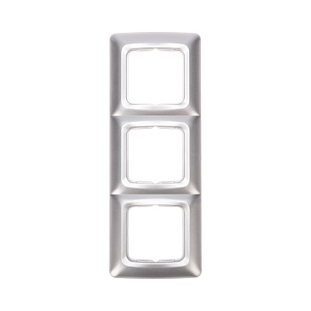 DEA Рамка 3-я горизонтальная Серебряный металлик KRANZ KR-78-0287