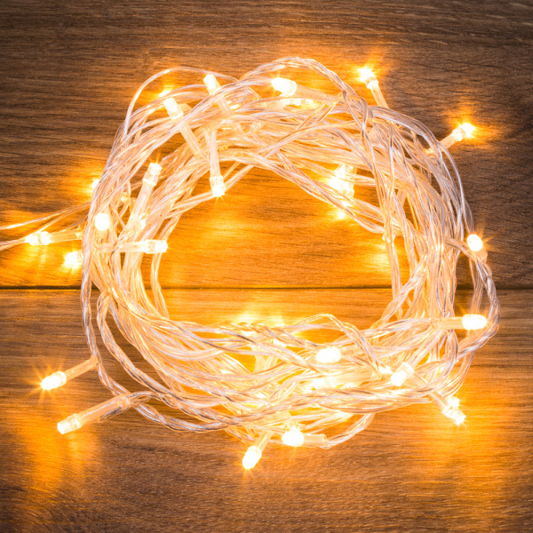 NEON-NIGHT Гирлянда "Твинкл Лайт" 4 м, прозрачный ПВХ, 25 LED, цвет ТЕПЛЫЙ БЕЛЫЙ 303-166