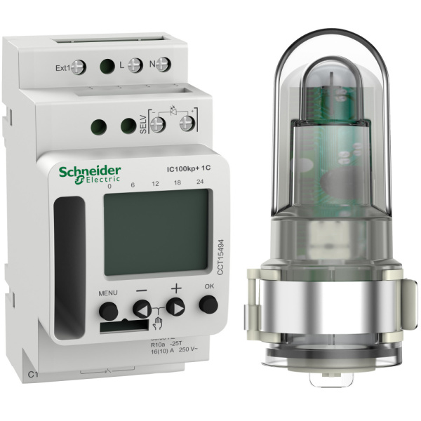 SE Сумеречный выключатель ic100kp+ 1с прогр.C улич.Дат,1вых,под-ка bt модуля (excluded) CCT15494
