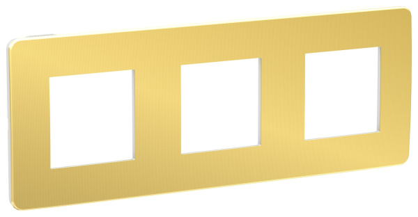 Купить SE Unica Studio Золото/Белая Рамка 3-ная NU280659