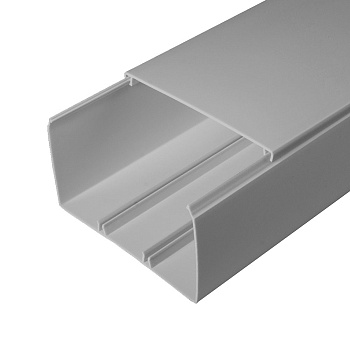 Промрукав Кабель-канал серый RAL 7035 2-й замок в п/э 100х60 (16м/уп) PR03.0082