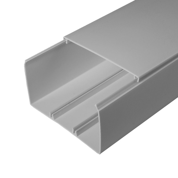 Промрукав Кабель-канал серый RAL 7035 2-й замок в п/э 100х60 (16м/уп) PR03.0082