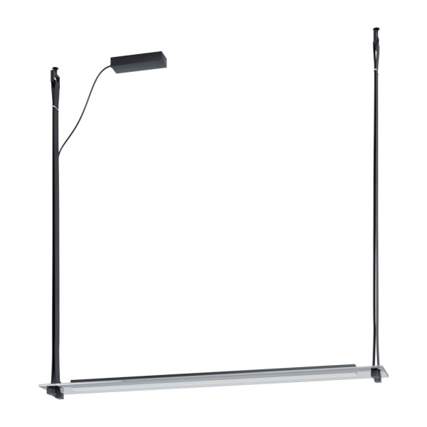 Eglo PRAVOMERA Подвес светодиодный сенс.димм, 8х4,5W(LED), 1160х160, H860-1160, 3550lm, стекло, черный/ стекло с напыл., черный-прозрачный 39843