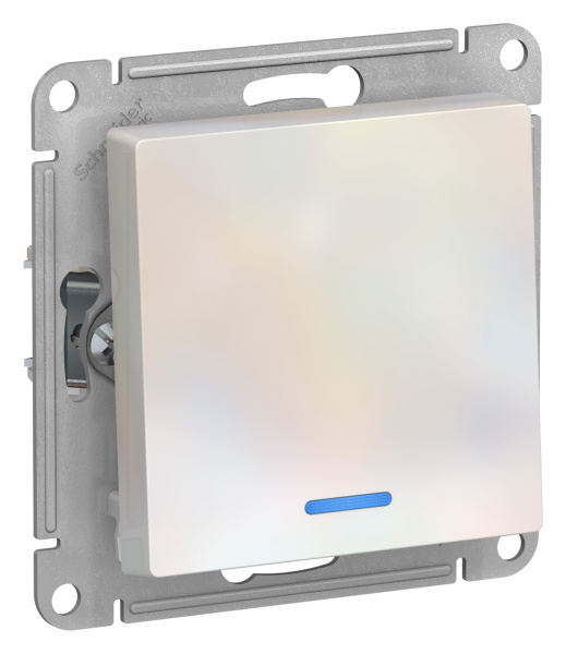 Купить Systeme Electric AtlasDesign Жемчуг Выключатель 1-клавишный с подсветкой, сх.1а, 10АХ, механизм
