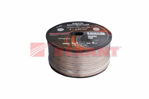 Купить Кабель акустический, 2х2.50 мм², прозрачный SILICON, 100 м. Rexant 01-6308