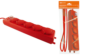 TDM Удлинитель силовой Уз16-05В (с крышками IP44, выключатель, 5 мест/10м КГ 3х1,5) SQ1302-0023