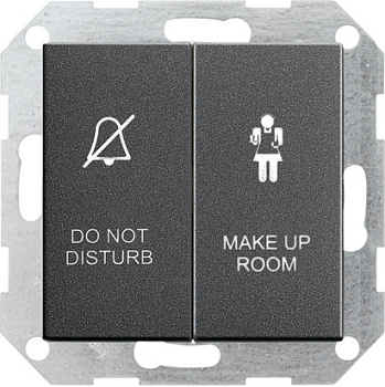 Gira S-55 Антрацит Выключатель 2-клавишный для отелей, в сборе 110428