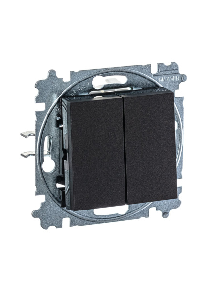 Купить ABB EPJ Levit антрацит / дымчатый чёрный Выключатель 2-клавишный 2CHH590545A6063