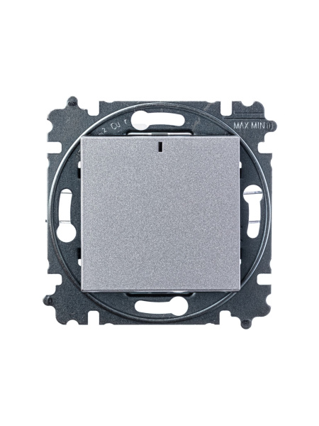 Купить ABB EPJ Levit серебро / дымчатый чёрный Переключатель 1-кл, с ориент, подсветкой 2CHH590646A6070