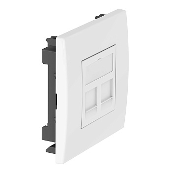 OBO Bettermann Корпус розетки компьютерной (адаптер) двойной для монтажа 2 модулей RJ45 типа "С", белый 6119492