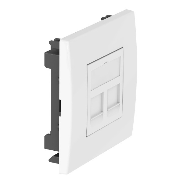 OBO Bettermann Корпус розетки компьютерной (адаптер) двойной для монтажа 2 модулей RJ45 типа "С", белый 6119492