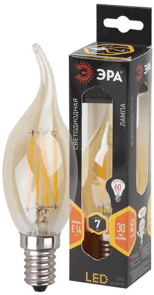 ЭРА F-LED BXS-7W-827-E14 gold (филамент, свеча на ветру золот., 7Вт, тепл, E14) Б0027965 ЭРА F-LED BXS-7W-827-E14 gold (филамент, свеча на ветру золот., 7Вт, тепл, E14) Б0027965