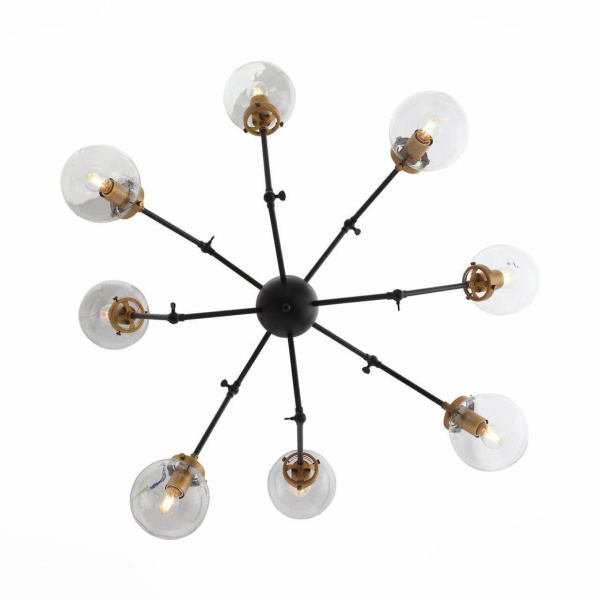 Купить ST LUCE SL234.402.08 Люстра потолочная  Черный, Золото/Прозрачный E27 8*40W (из 2-х коробок)