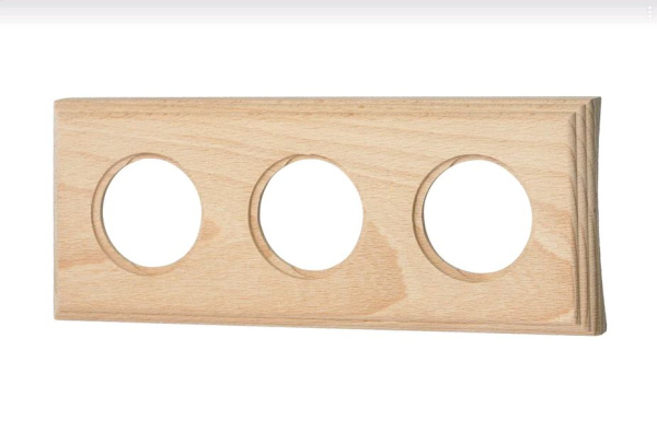 BIRONI Шедель Бук Натурэль Рамка 3-ая на бревно 240мм (скрытый монтаж) BF4C24-630-10