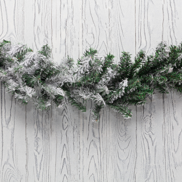 NEON-NIGHT Заснеженный еловый шлейф 2.7 м, Ø 26 см, ПВХ 307-122