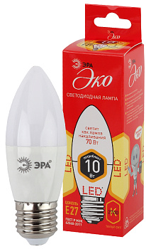 ЭРА ECO LED B35-10W-827-E27 (диод, свеча, 10Вт, тепл, E27)