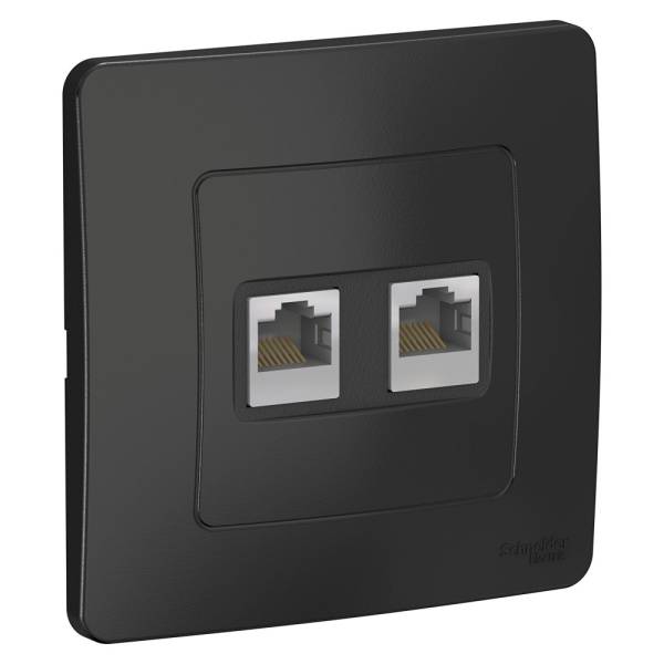 Systeme Electric Blanca внутр Антрацит Розетка 2-ая компьютерная RJ45