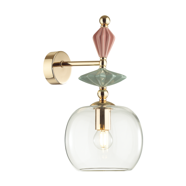 Купить Odeon Light 4855/1WB CLASSIC ODL_EX21 золото/раноцветн./керамика/стекло Бра E14 1*40W BIZET