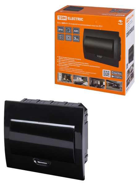 TDM Бокс ЩРВ-П-10 модулей встраиваемый пластик IP41, Антрацит SQ0902-1003