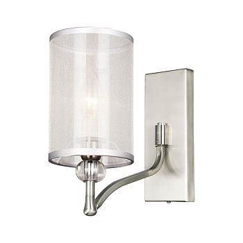 Favourite Classic настенный светильник каркас цвета никель, абажуры из органзы белого цвета, декоративные элементы из прозрачного стекла, бра можно мо 2698-1W