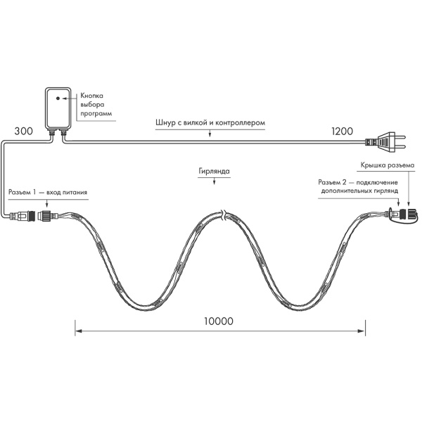 Купить Arlight Светодиодная гирлянда ARD-STRING-HOME-10000-WHITE-99LED-RUN WARM (230V, 10.5W) (Ardecoled, IP20) 025920