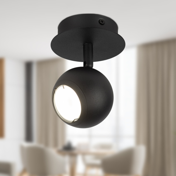 ЭРА Светильник настенно-потолочный спот ЭРА OL36 BK MR16 GU10 IP20 черный