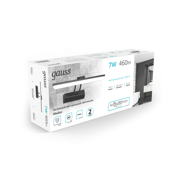Купить Gauss Настенный светодиодный светильник Medea BR022 7W 460lm 200-240V 440mm LED 1/20