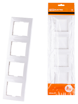 TDM Рамка 4-х постовая вертикальная белая "Таймыр" SQ1814-0029