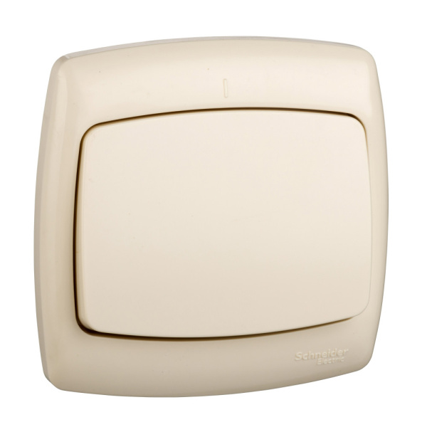 SE Wessen Рондо Беж Выключатель 1-клавишный 6А (в сборе) S16-067-SI
