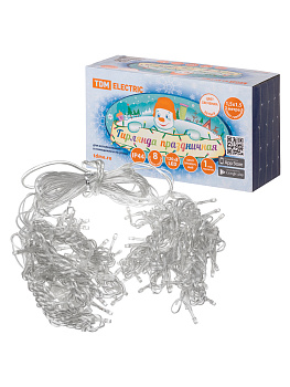 TDM Гирлянда новогодняя "Занавес" 1,5х1,5 м, белый свет,  8 режимов, наружное использование, IP44, SQ0361-0028