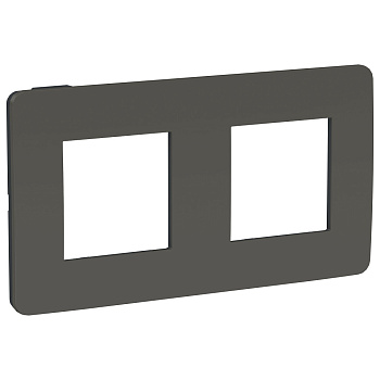 SE Unica Studio Дымчато-серая/Антрацит Рамка 2-ная NU280422