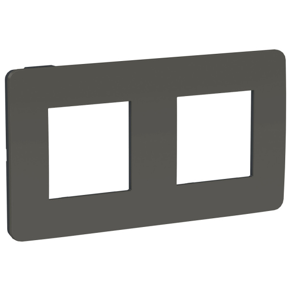 SE Unica Studio Дымчато-серая/Антрацит Рамка 2-ная NU280422