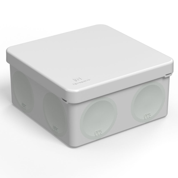 Промрукав Коробка распределительная 60-0300 для прямого монтажа двухкомпонентная безгалогенная (HF) 100х100х50 (66шт/кор)