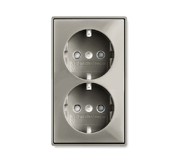 ABB BJB Basic 55 Шамп Розетка 2-ая с/з моноблок, с защитными шторками 2CKA002021A0380