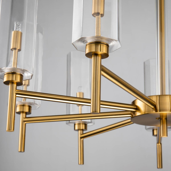 Купить Favourite 2648-9P подвесная люстра Каркас цвета латунь, плафоны из прозрачного стекла