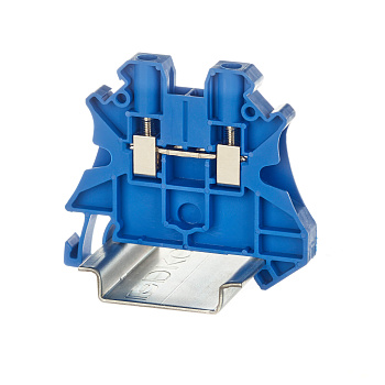 DKC Nuputuk Клемма проходная, винтовой зажим, 2 точки подключения, 4 кв.мм, синяя