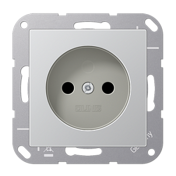 JUNG Штепсельная розетка 16A 250V~ без заземления алюминий A511NAL