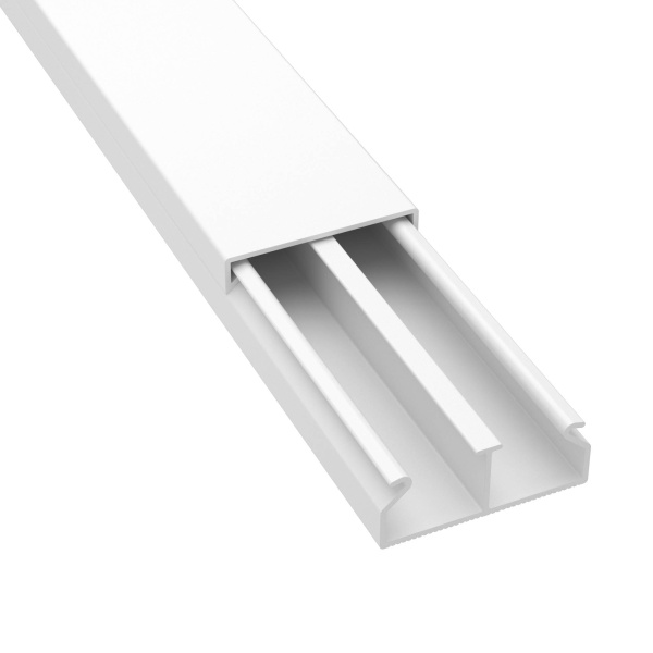 Купить DKC TMC 40/2x17 Миниканал с перегородкой белый (розница 8 м в пакете, 10 пакетов в коробке)