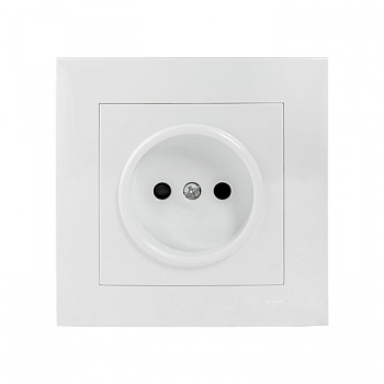 EKF PROxima Валенсия розетка 1-местная б/з 10А белая с защ. штор.