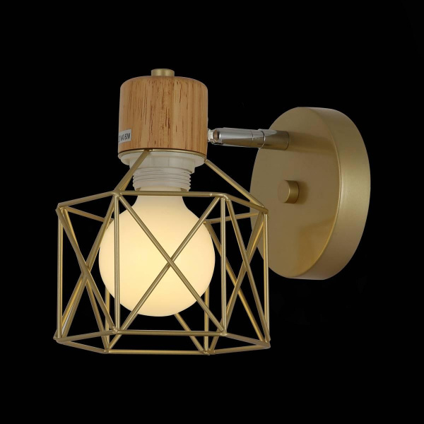 Купить Evoluce SLE110401-01 Светильник настенный Золото, Светлое дерево/Золото E27 1*40W