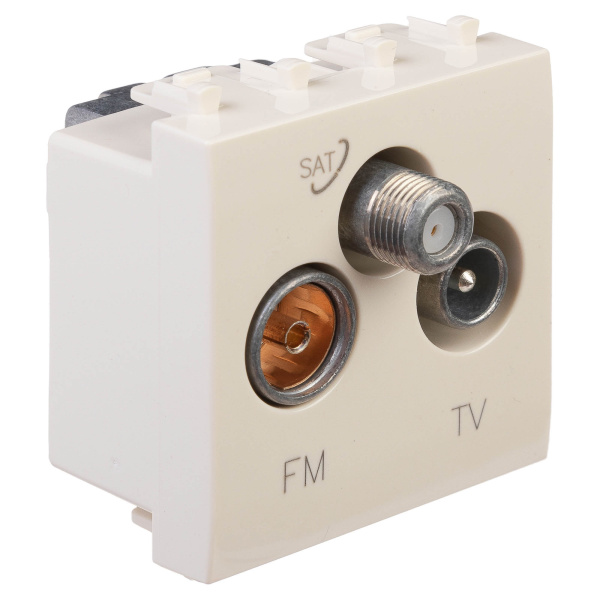Купить DKC Розетка TV-FM-SAT модульная, "Avanti", "Ванильная дымка", 2 модуля