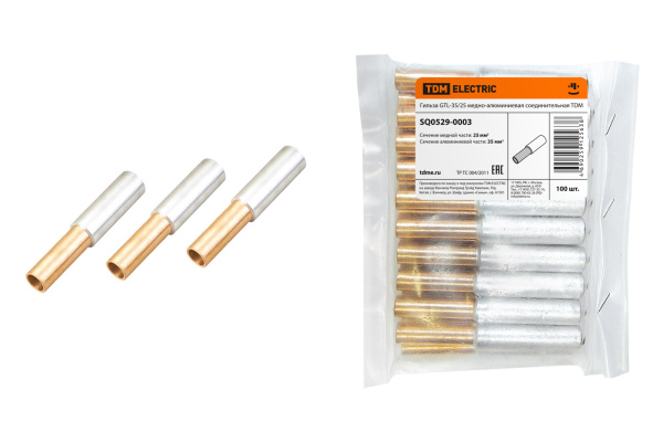 TDM Гильза GTL-35/25 медно-алюминиевая соединительная SQ0529-0003