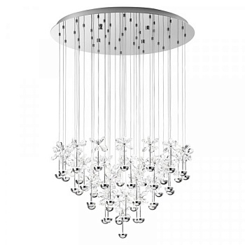 Eglo Подвес LED PIANOPOLI, 43х2,5W(LED), Ø780, H1100, нерж. сталь, хром/хрусталь,прозрачный 93661